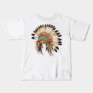 Native American Feather Headdress #1 Kids T-Shirt